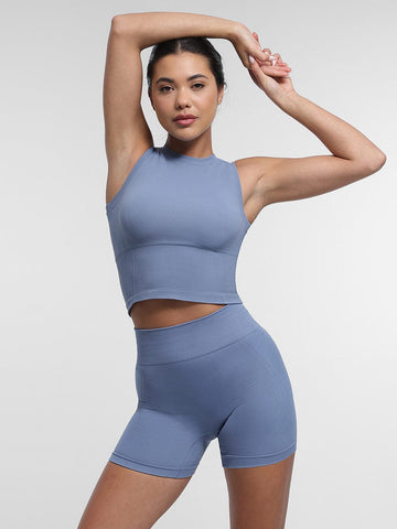 Seamless High-Waisted Peach Buttocks Shaping Yoga Shorts