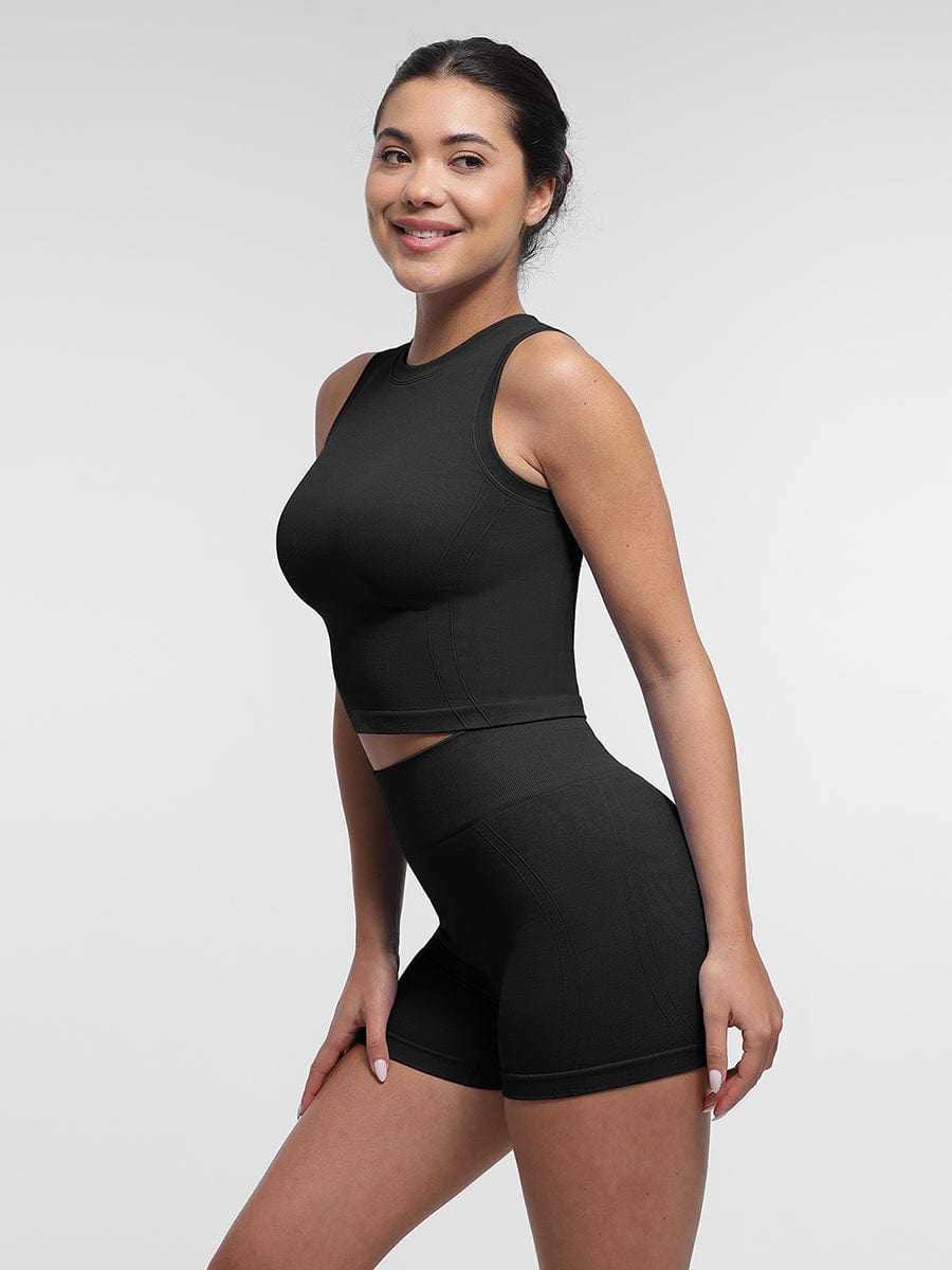 Seamless High-Waisted Peach Buttocks Shaping Yoga Shorts