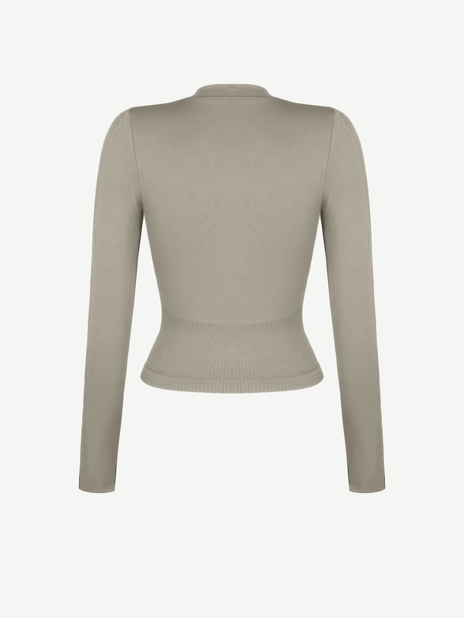 Seamless Full Zipper Running Top with Thumb Holes