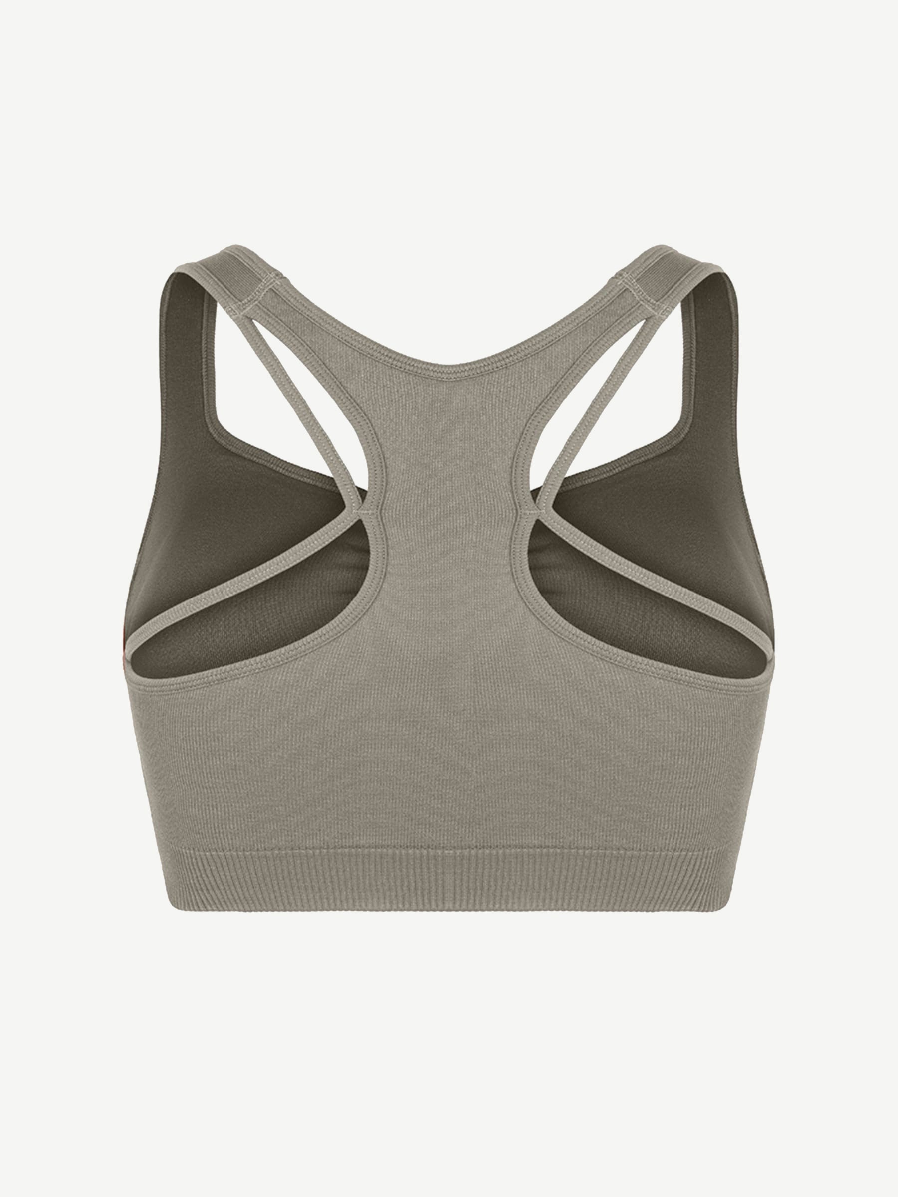 Seamless Bust Support Racerback Sports Bra with Removable Cups