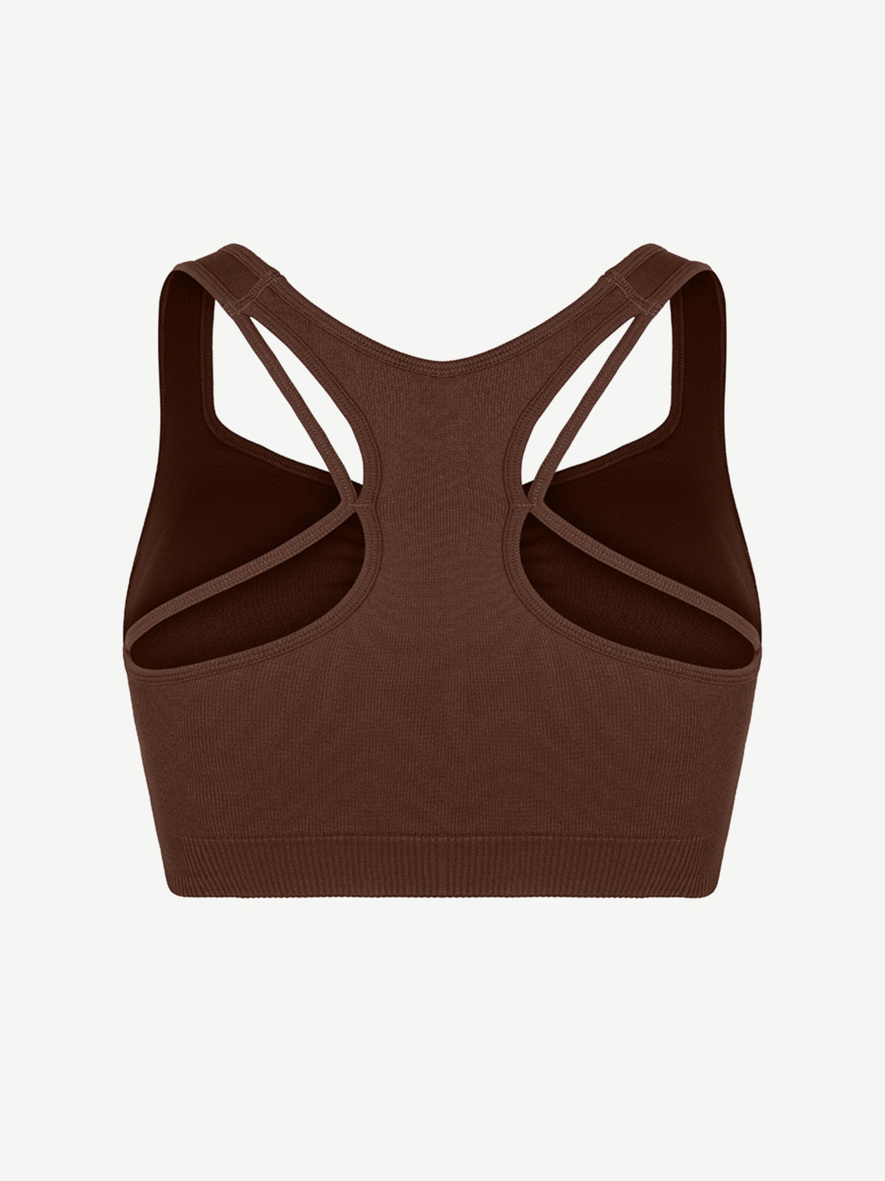 Seamless Bust Support Racerback Sports Bra with Removable Cups