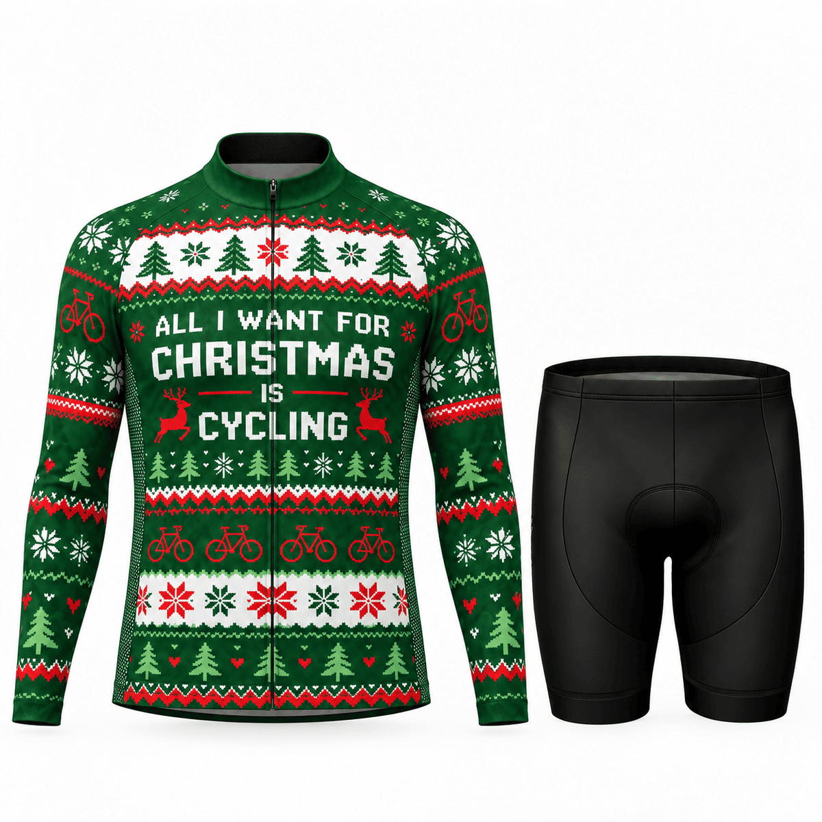All I Want for Christmas Is Cycling Jersey & Kit Men Long Sleeve Shorts Kit