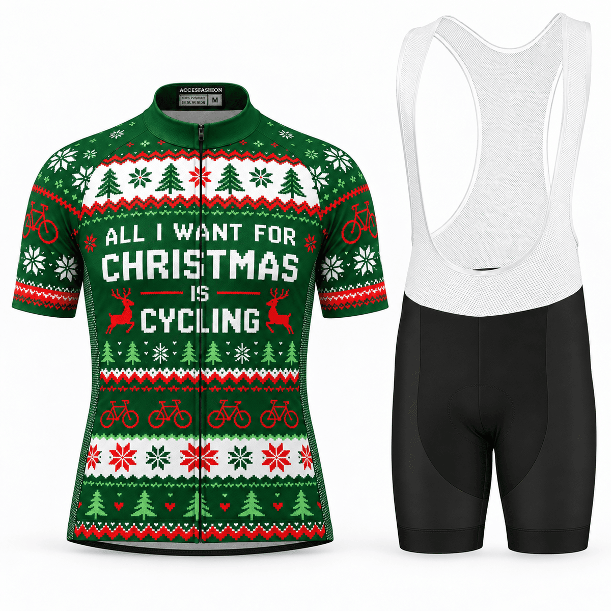 All I Want for Christmas Is Cycling Jersey & Kit Men Short Sleeve Bib Shorts Kit