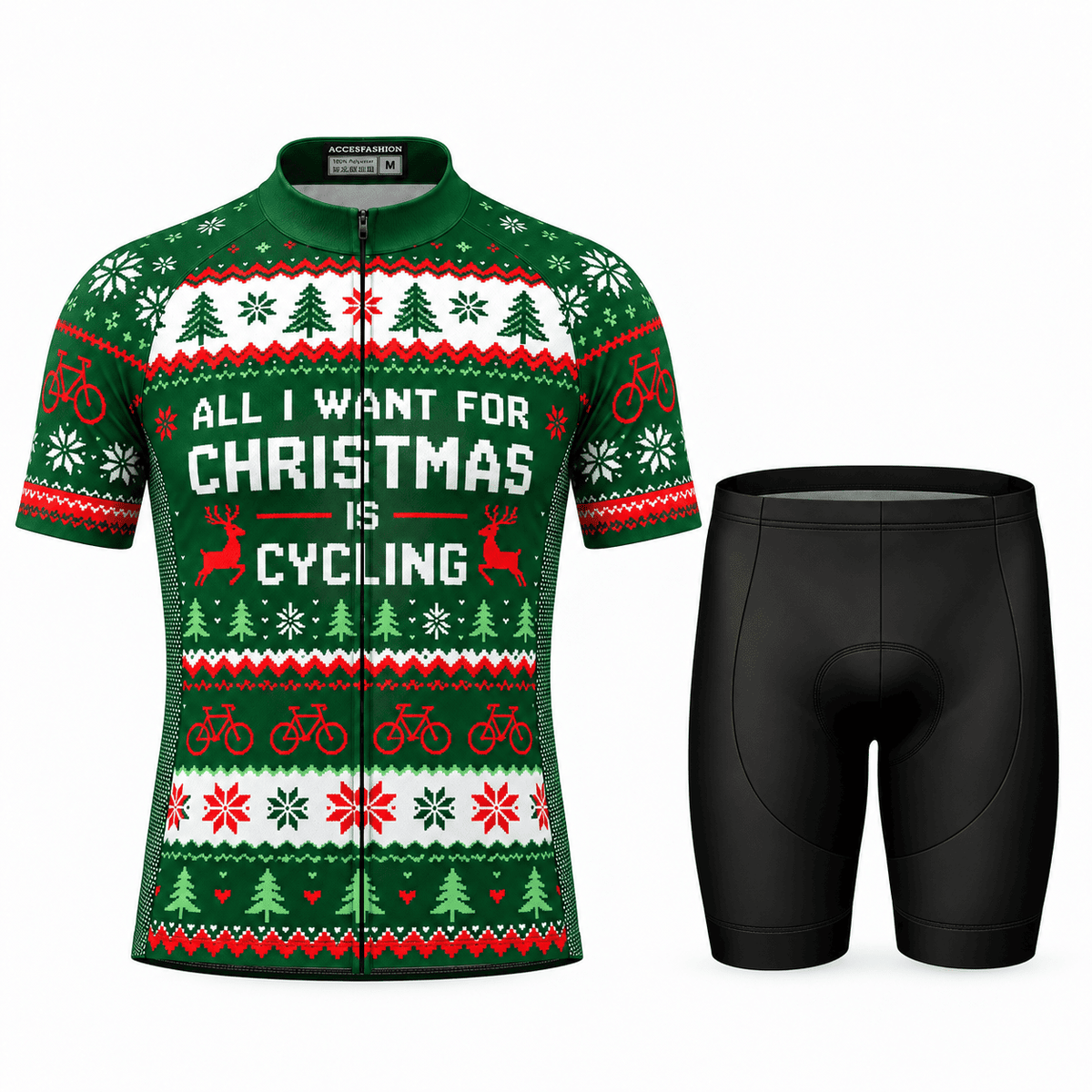 All I Want for Christmas Is Cycling Jersey & Kit Men Short Sleeve Shorts Kit