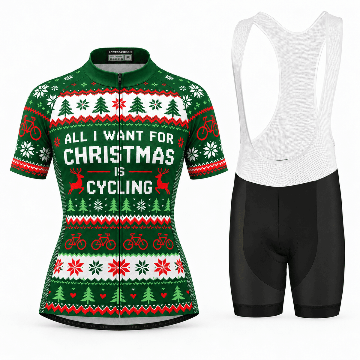 All I Want for Christmas Is Cycling Jersey & Kit Women Short Sleeve Bib Shorts Kit