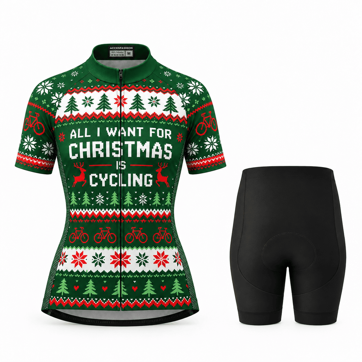 All I Want for Christmas Is Cycling Jersey & Kit Women Short Sleeve Shorts Kit