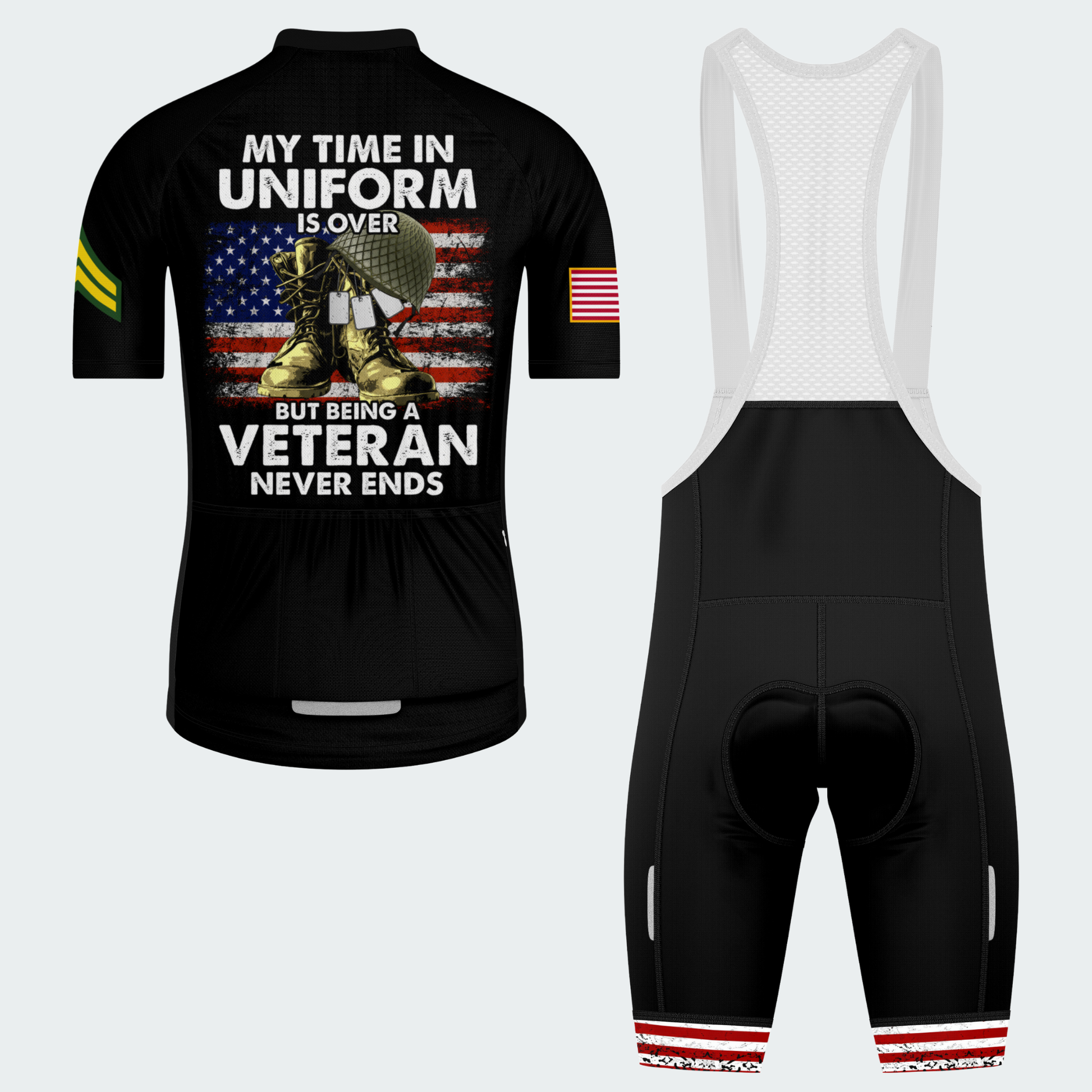 Men’s Personalized Veteran Never Ends Cycling Jersey & Kit