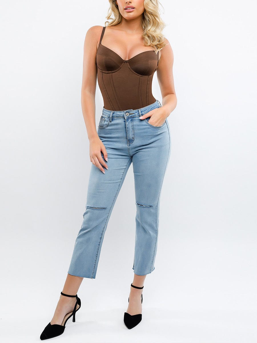 Integrated Corset Body with Bra Thong Shapewear Bodysuit