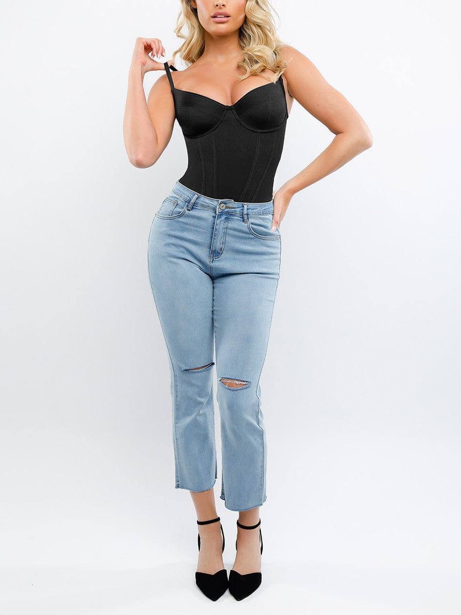 Integrated Corset Body with Bra Thong Shapewear Bodysuit
