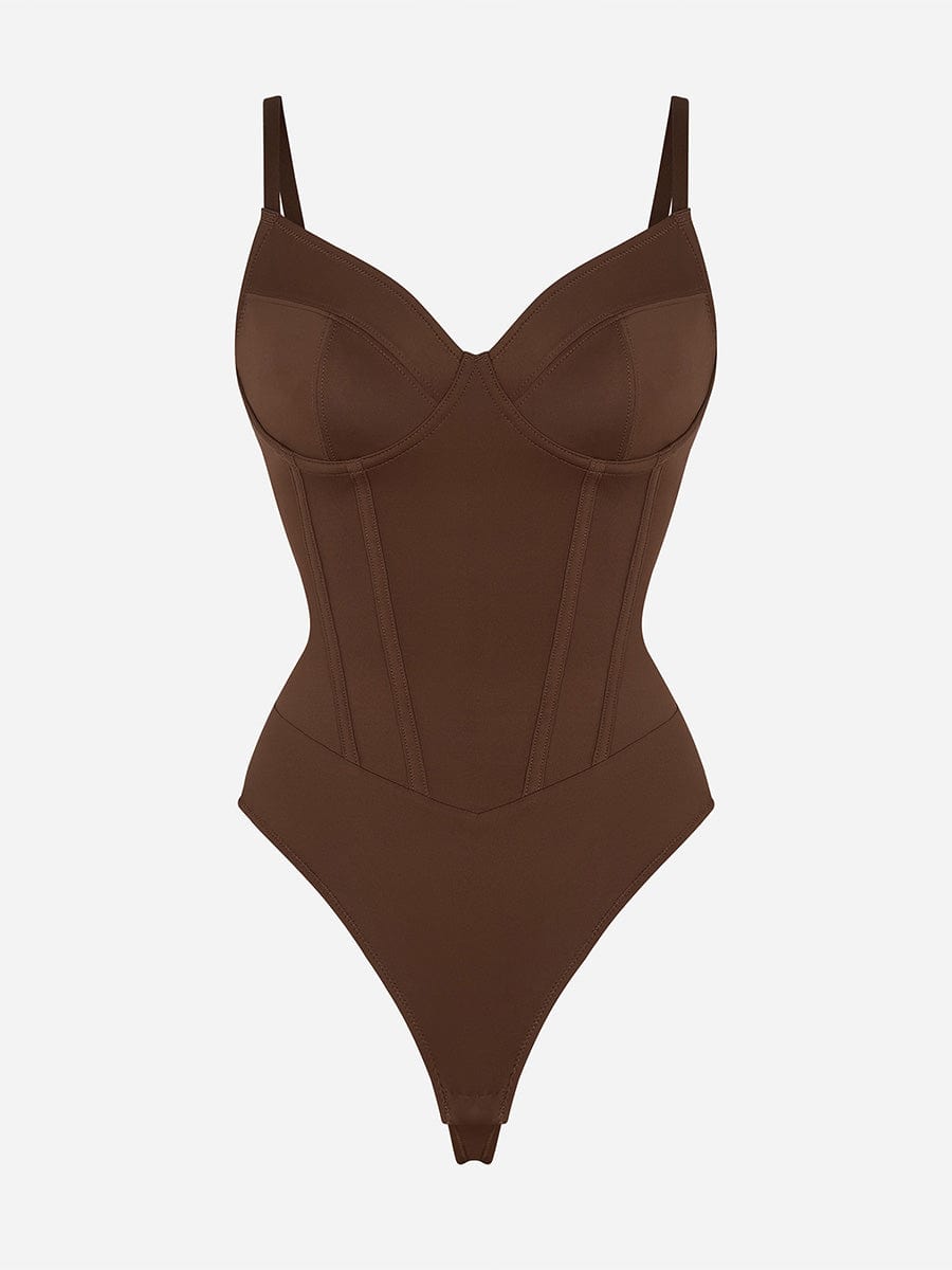 Integrated Corset Body with Bra Thong Shapewear Bodysuit