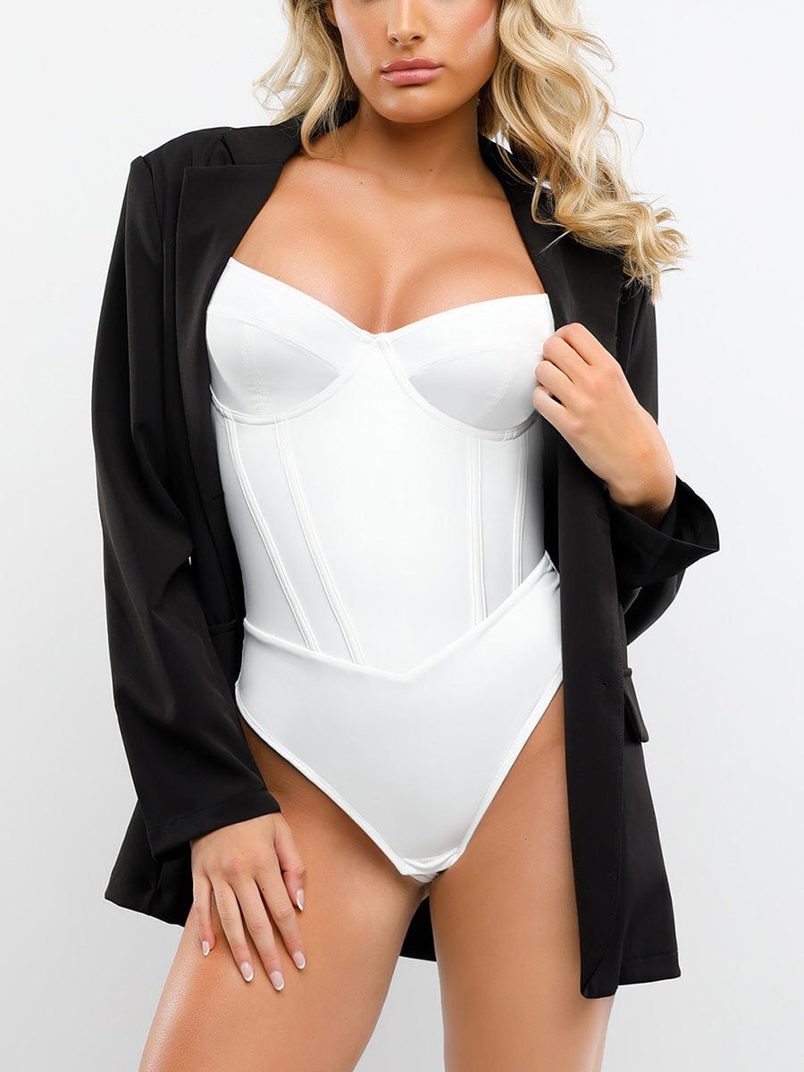 Integrated Corset Body with Bra Thong Shapewear Bodysuit