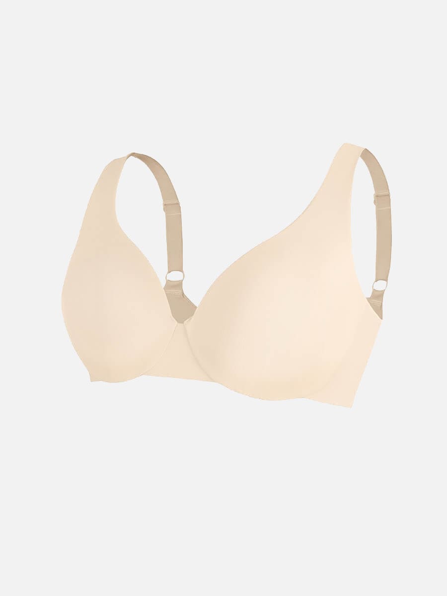 Unpadded Underwired Deep V-Neck Side Support Bra