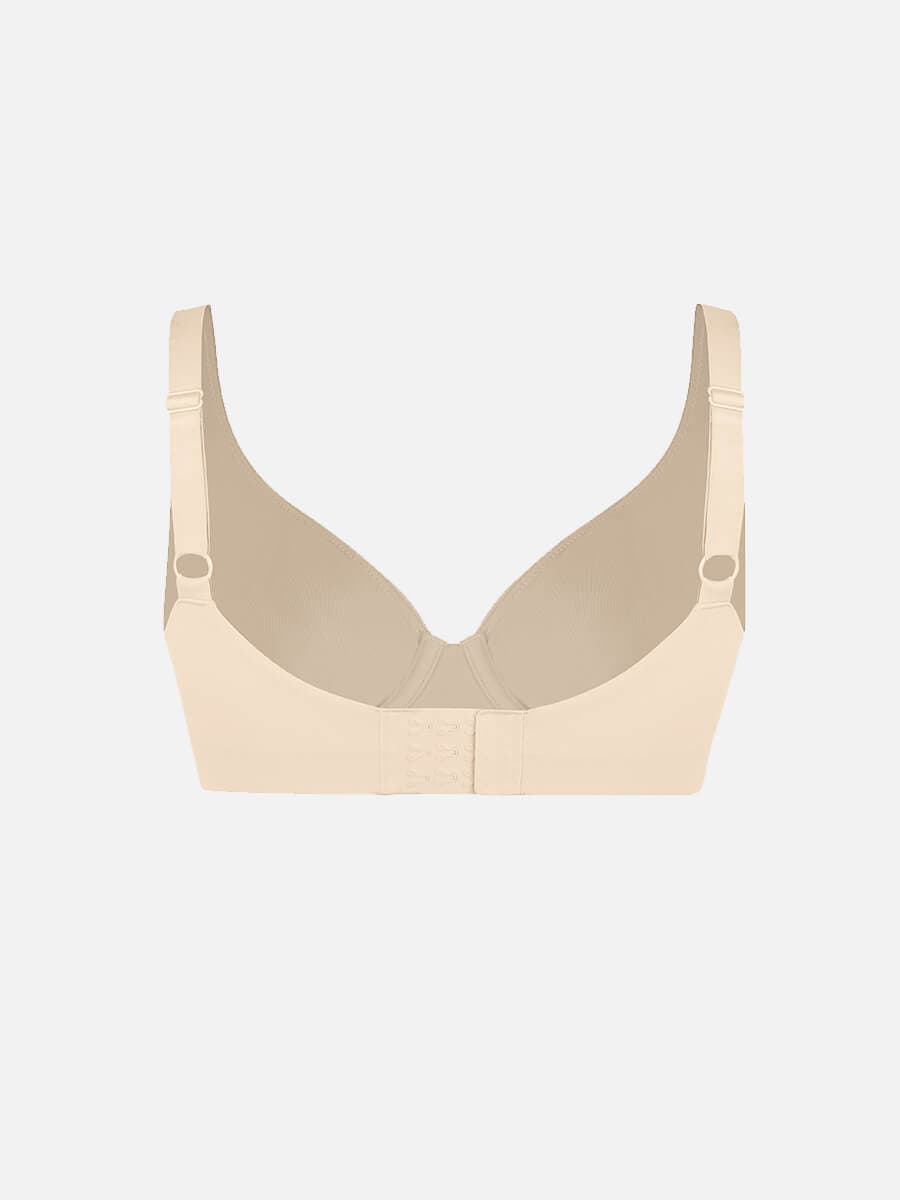 Unpadded Underwired Deep V-Neck Side Support Bra