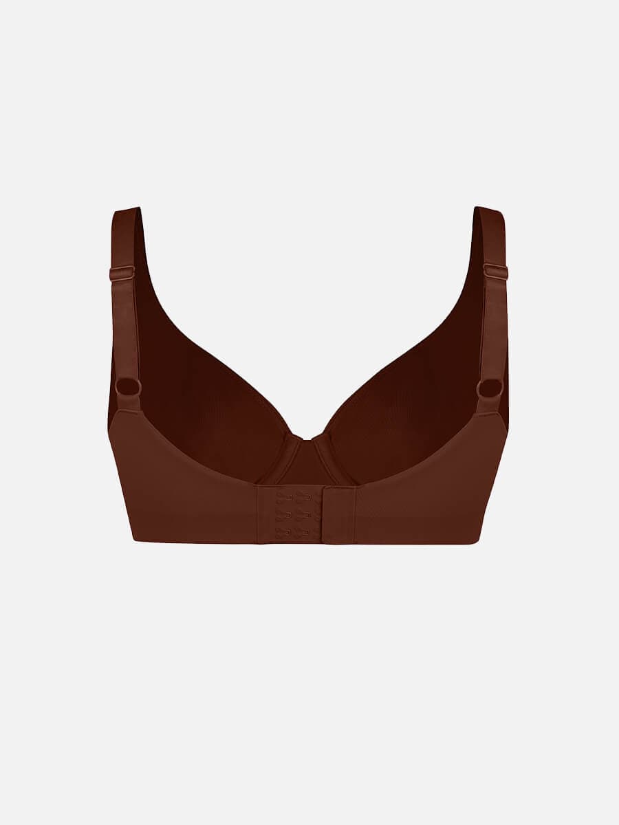 Unpadded Underwired Deep V-Neck Side Support Bra