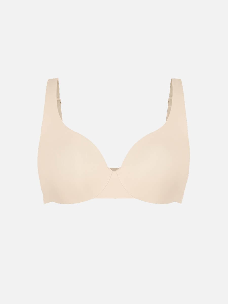 Unpadded Underwired Deep V-Neck Side Support Bra