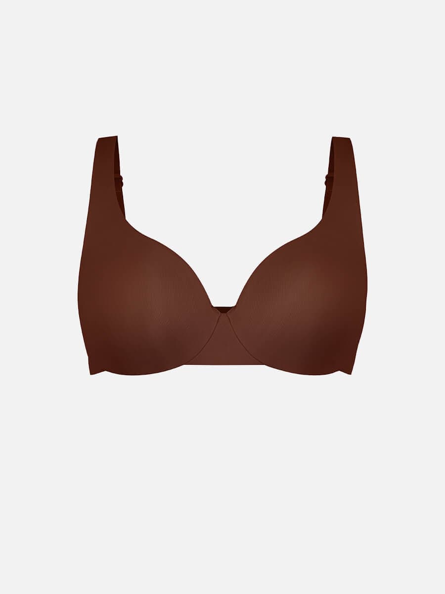 Unpadded Underwired Deep V-Neck Side Support Bra