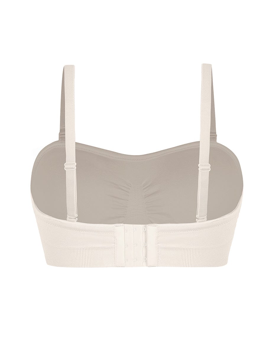 Seamless Strapless Wireless Breast Support Bra with Removable Cup Pad
