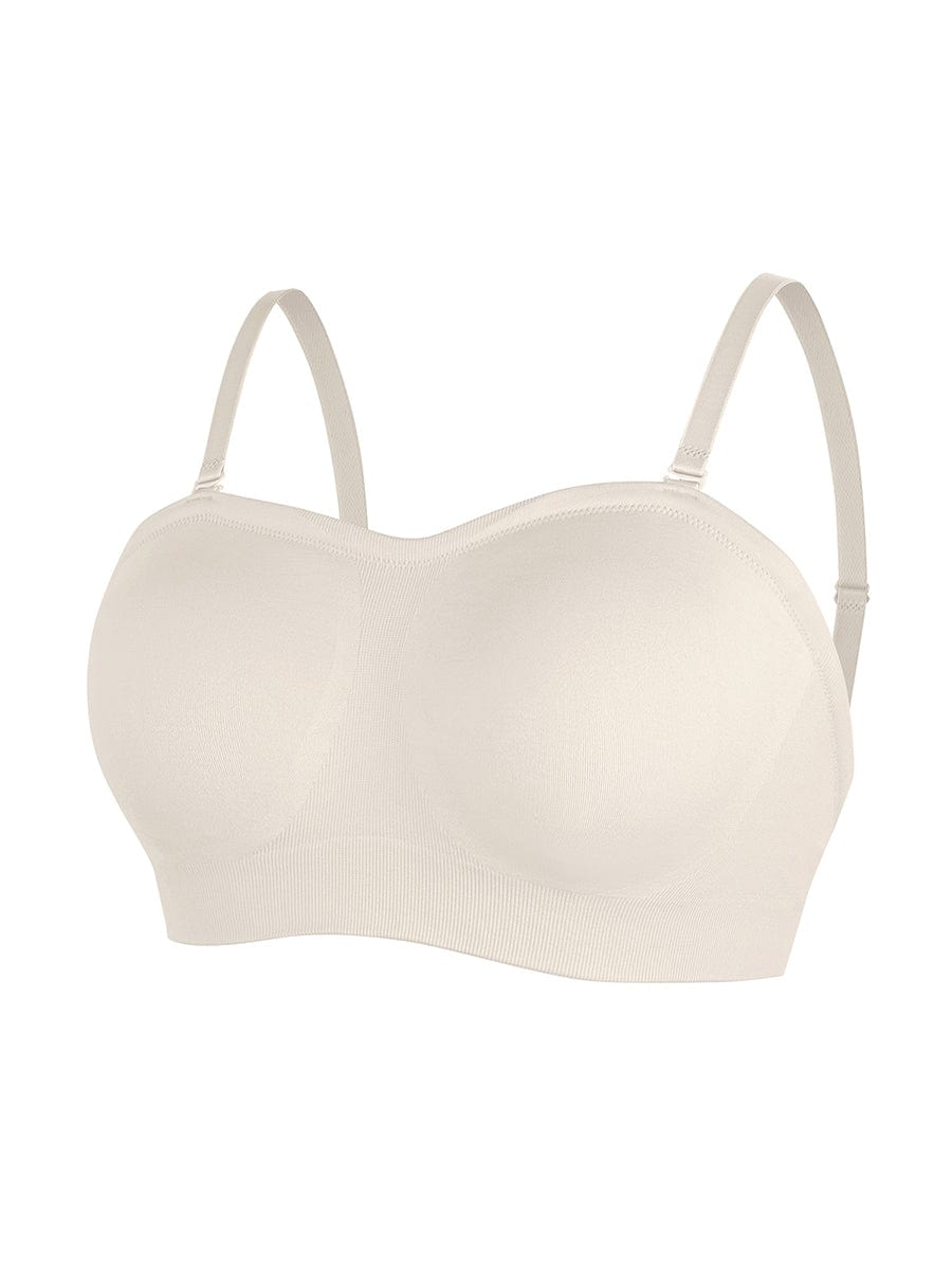 Seamless Strapless Wireless Breast Support Bra with Removable Cup Pad