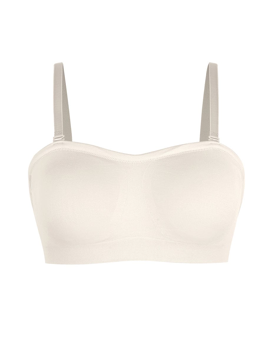Seamless Strapless Wireless Breast Support Bra with Removable Cup Pad