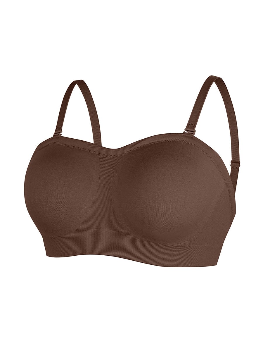 Seamless Strapless Wireless Breast Support Bra with Removable Cup Pad