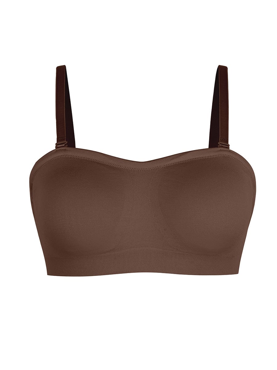 Seamless Strapless Wireless Breast Support Bra with Removable Cup Pad