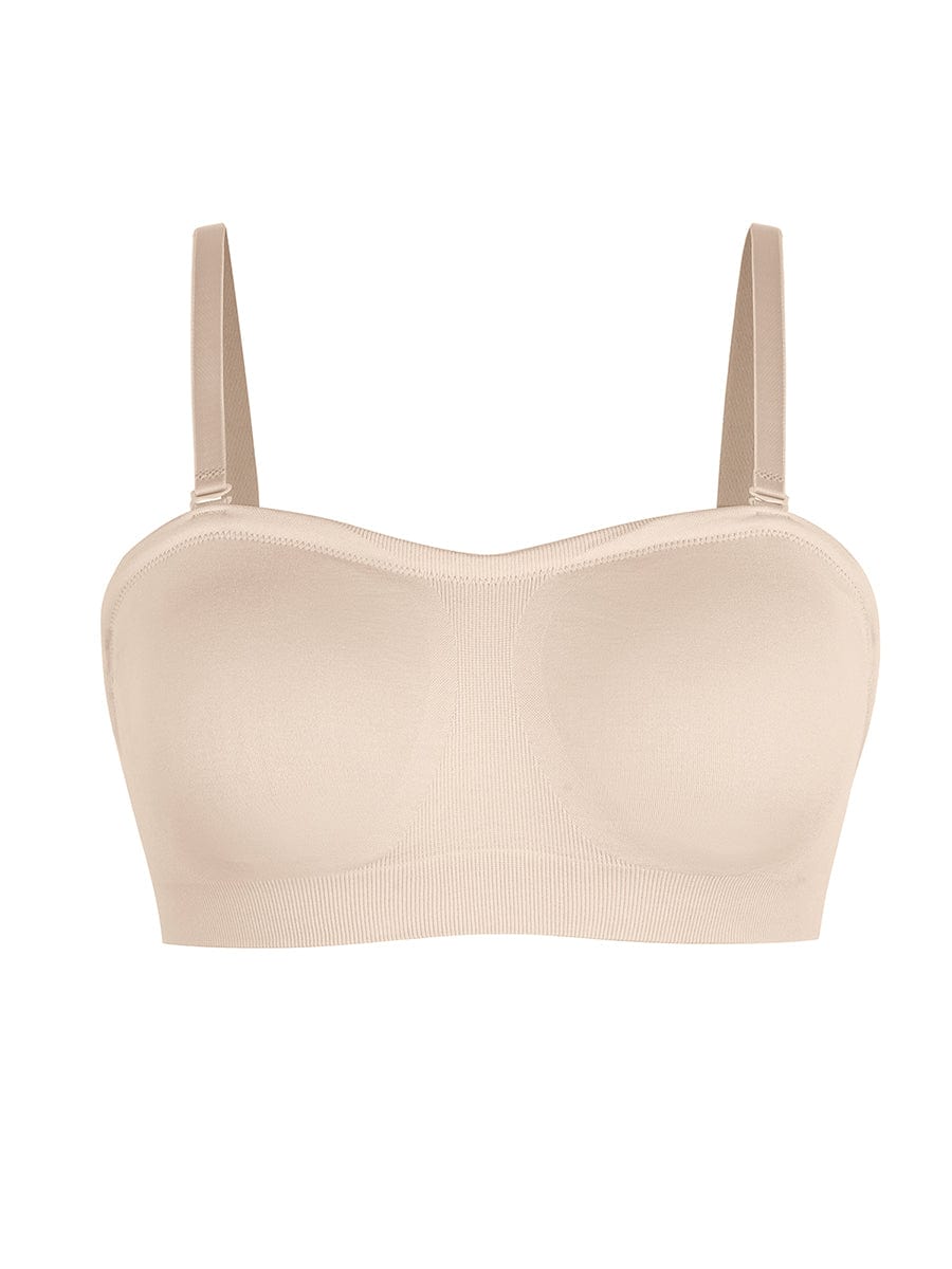 Seamless Strapless Wireless Breast Support Bra with Removable Cup Pad