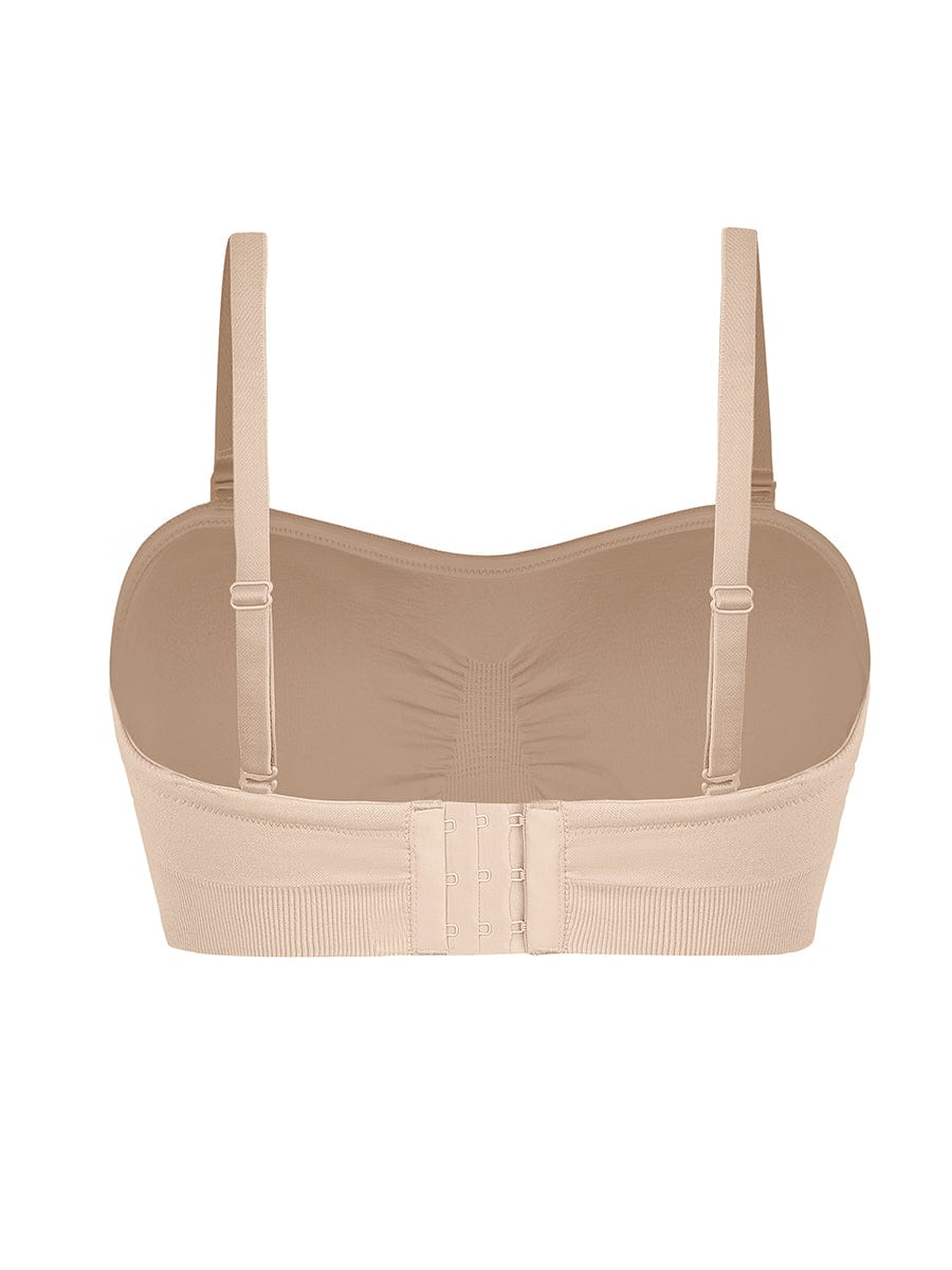 Seamless Strapless Wireless Breast Support Bra with Removable Cup Pad