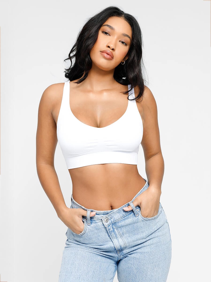 Seamless Breast Support Back Fat Reduction Inner Bra With Removable cups