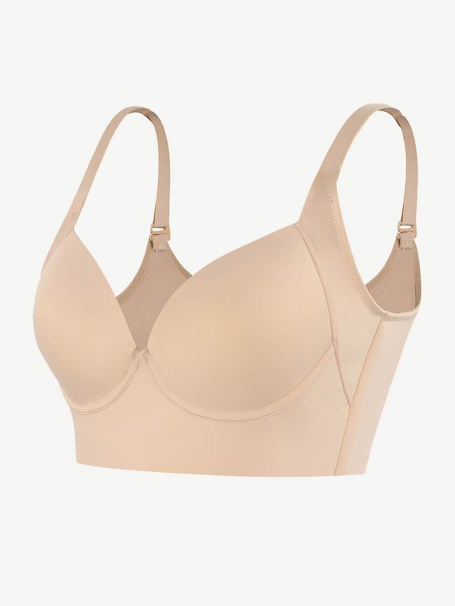 Skin Underwire Push-Up Sculpting Uplift Hide Back Fat Full Coverage Bra
