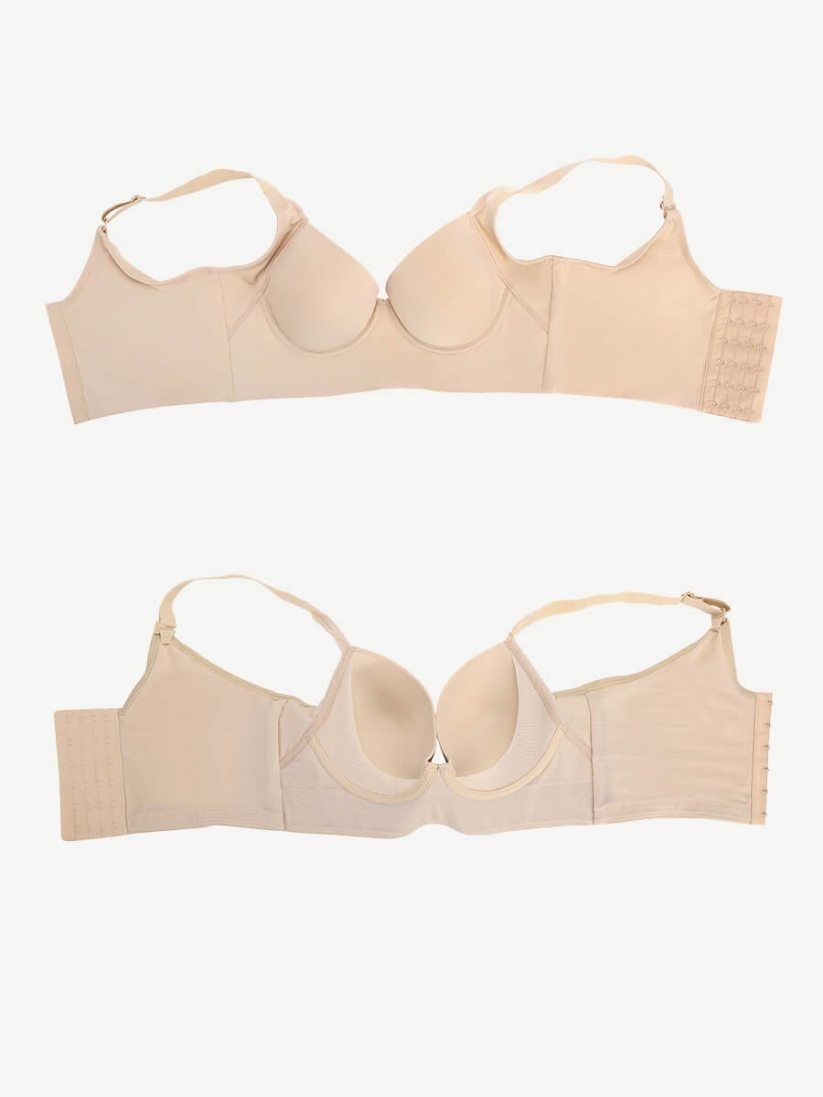 Skin Underwire Push-Up Sculpting Uplift Hide Back Fat Full Coverage Bra