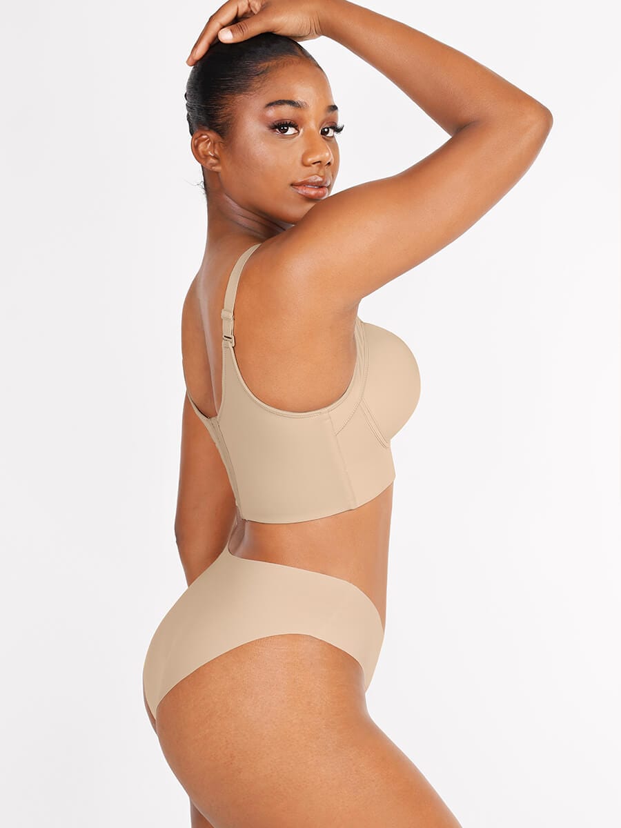 Skin Underwire Push-Up Sculpting Uplift Hide Back Fat Full Coverage Bra
