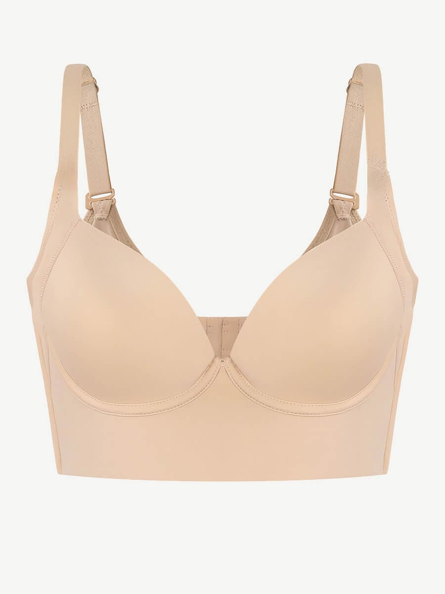 Skin Underwire Push-Up Sculpting Uplift Hide Back Fat Full Coverage Bra