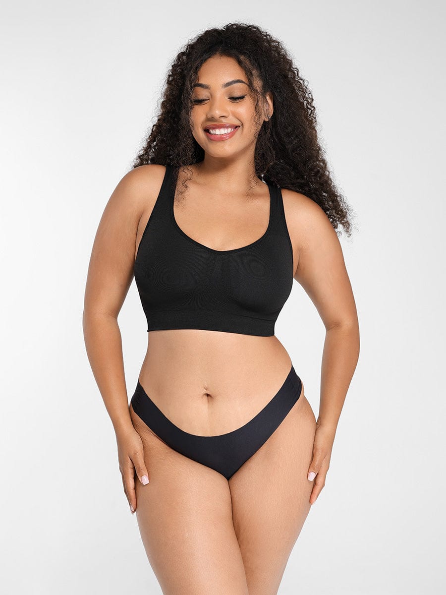 Reversible Wireless Comfort Bust Support Shaper Bra with Removable Cups