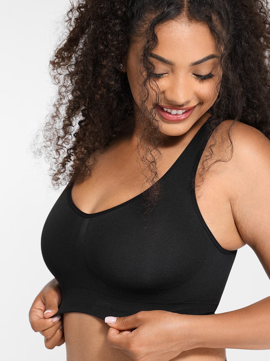 Reversible Wireless Comfort Bust Support Shaper Bra with Removable Cups