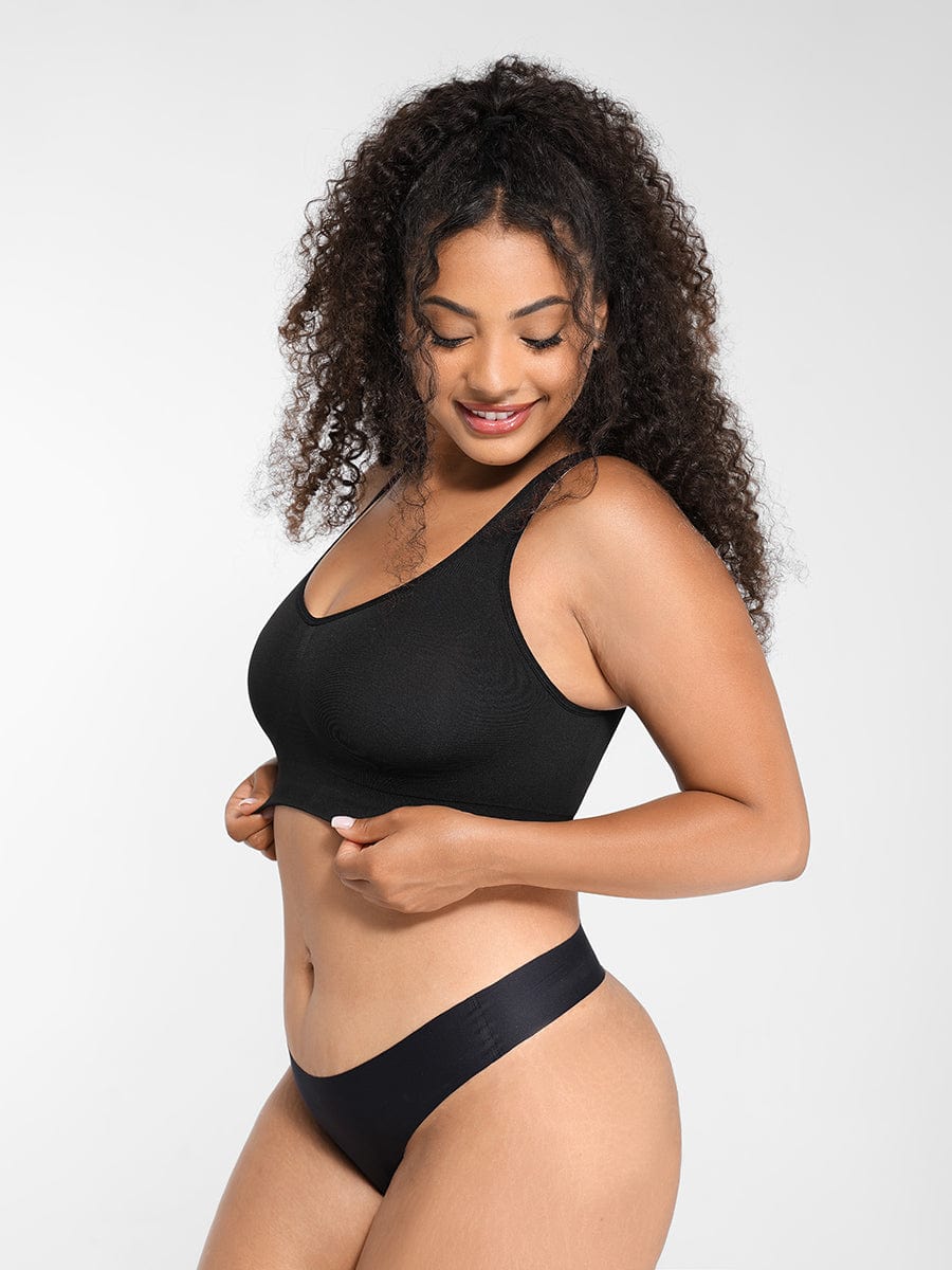 Reversible Wireless Comfort Bust Support Shaper Bra with Removable Cups