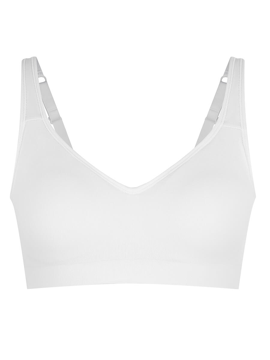 Wireless Seamless Bust Support Wide Shoulder Straps Shapewear Bra