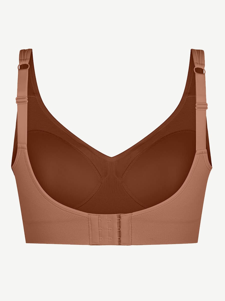 Wireless Seamless Bust Support Wide Shoulder Straps Shapewear Bra