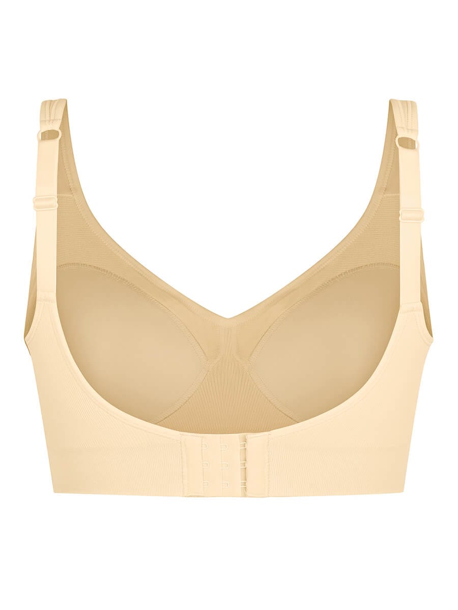 Wireless Seamless Bust Support Wide Shoulder Straps Shapewear Bra