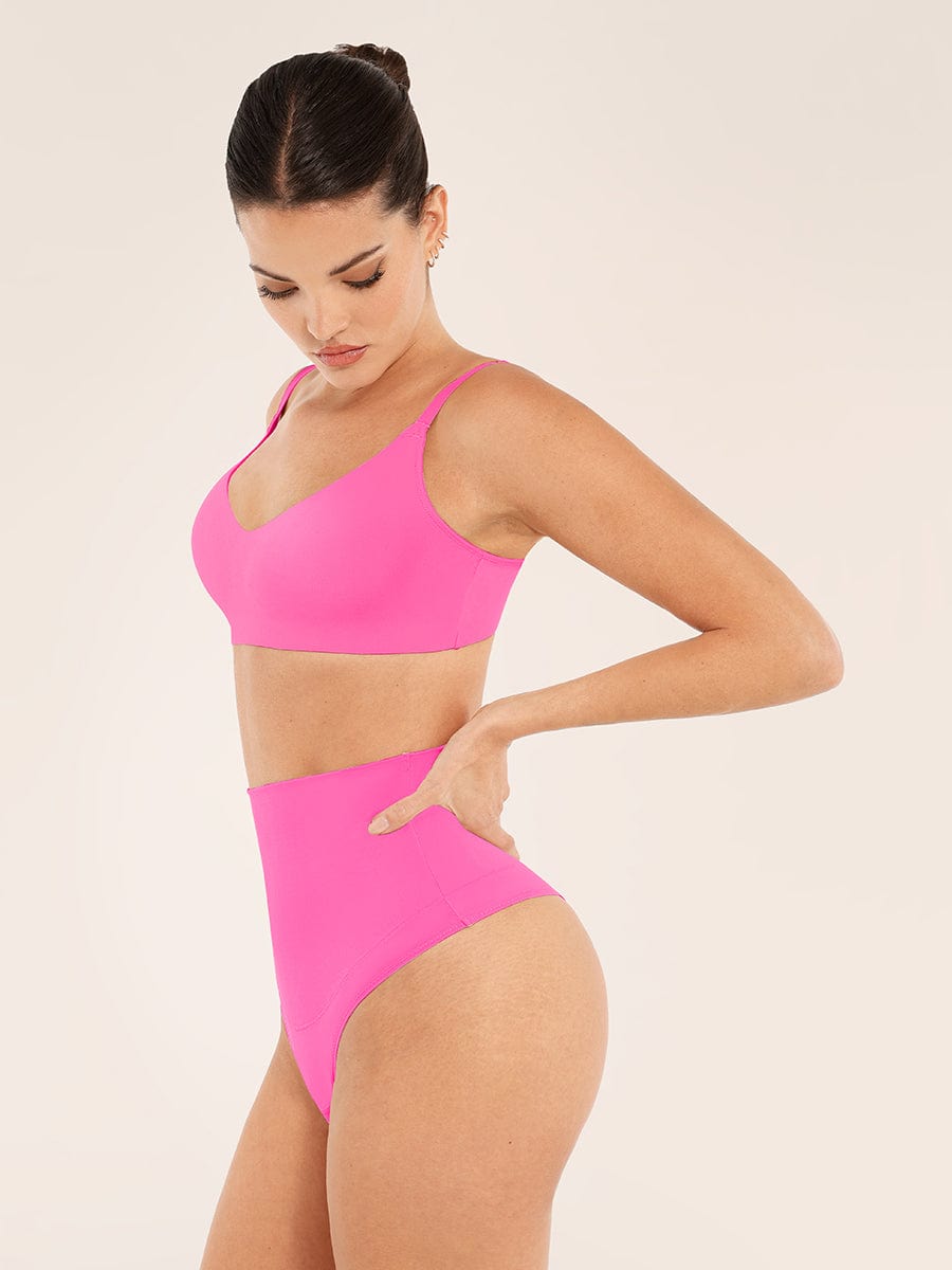 Seamless Comfort Underarm Smoothing V-Neck Bralette with Adjustable Straps