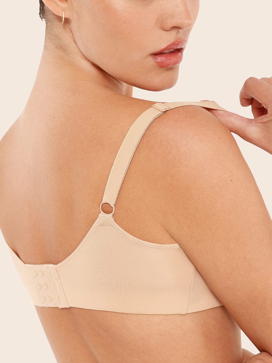 Seamless Comfort Underarm Smoothing V-Neck Bralette with Adjustable Straps