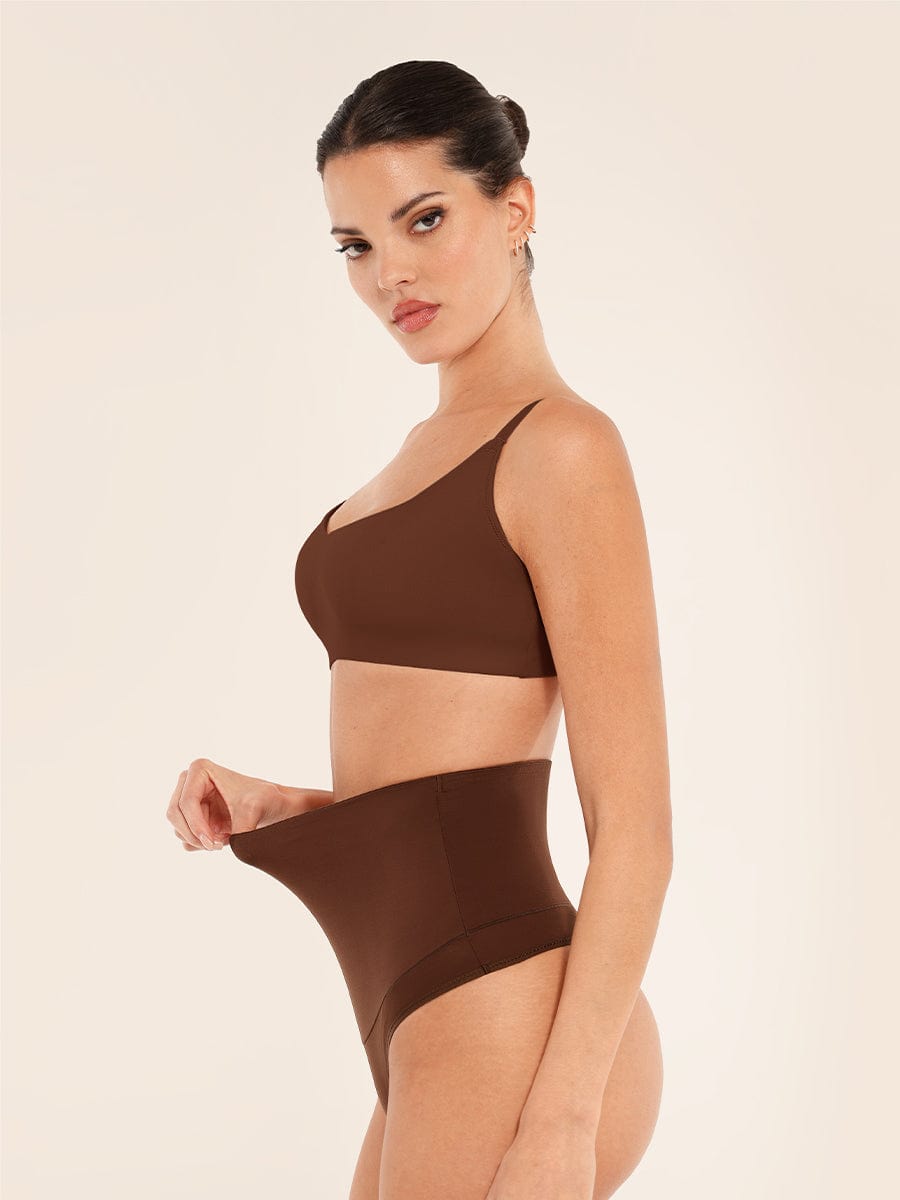 Seamless Comfort Underarm Smoothing V-Neck Bralette with Adjustable Straps