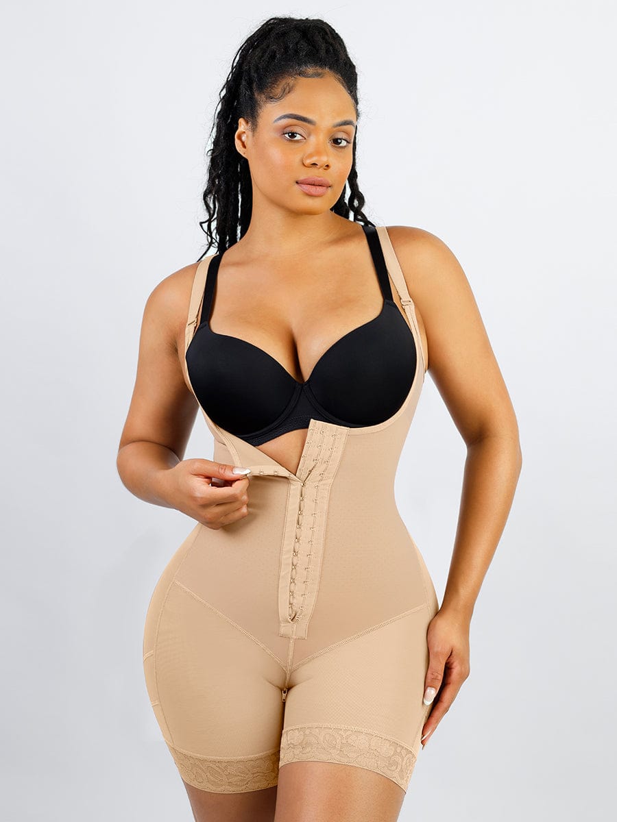 Breathable Latex Open Bust Tummy Control Firm Compression Shapewear