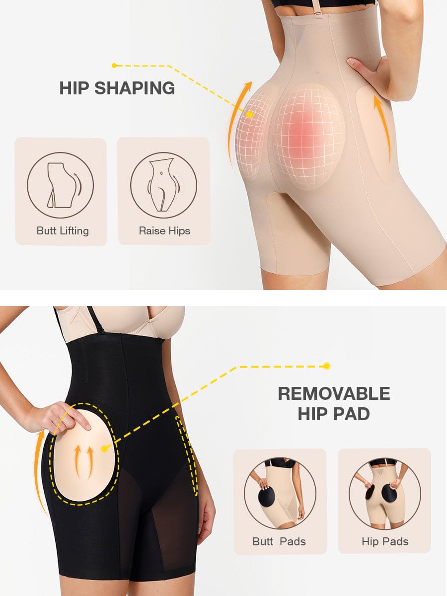 3 IN 1 High Waist Tummy Control Padded Hips And Butt Seamless Shaper