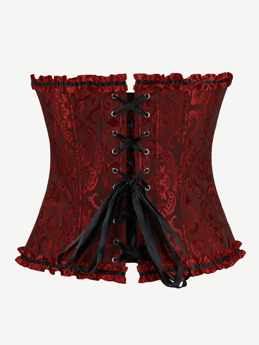 Curve Creator Stylish Lace Up Gothic Bustiers Corsets Satin Steel Boned Bodyshaper
