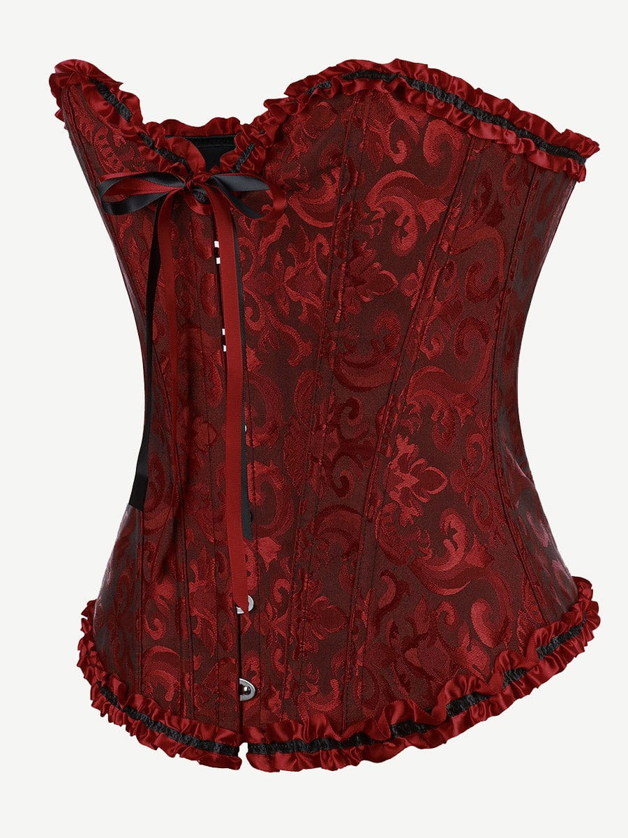 Curve Creator Stylish Lace Up Gothic Bustiers Corsets Satin Steel Boned Bodyshaper