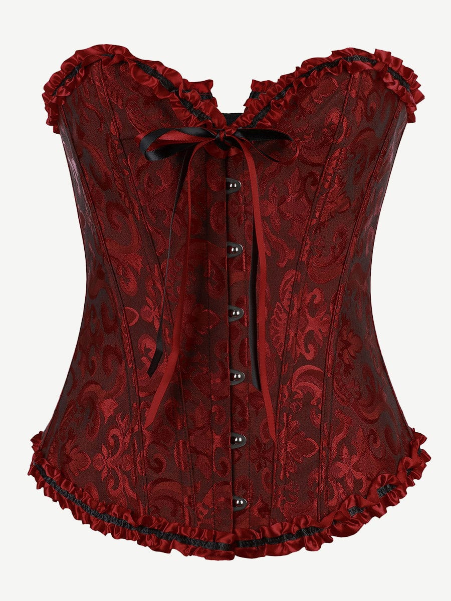 Curve Creator Stylish Lace Up Gothic Bustiers Corsets Satin Steel Boned Bodyshaper
