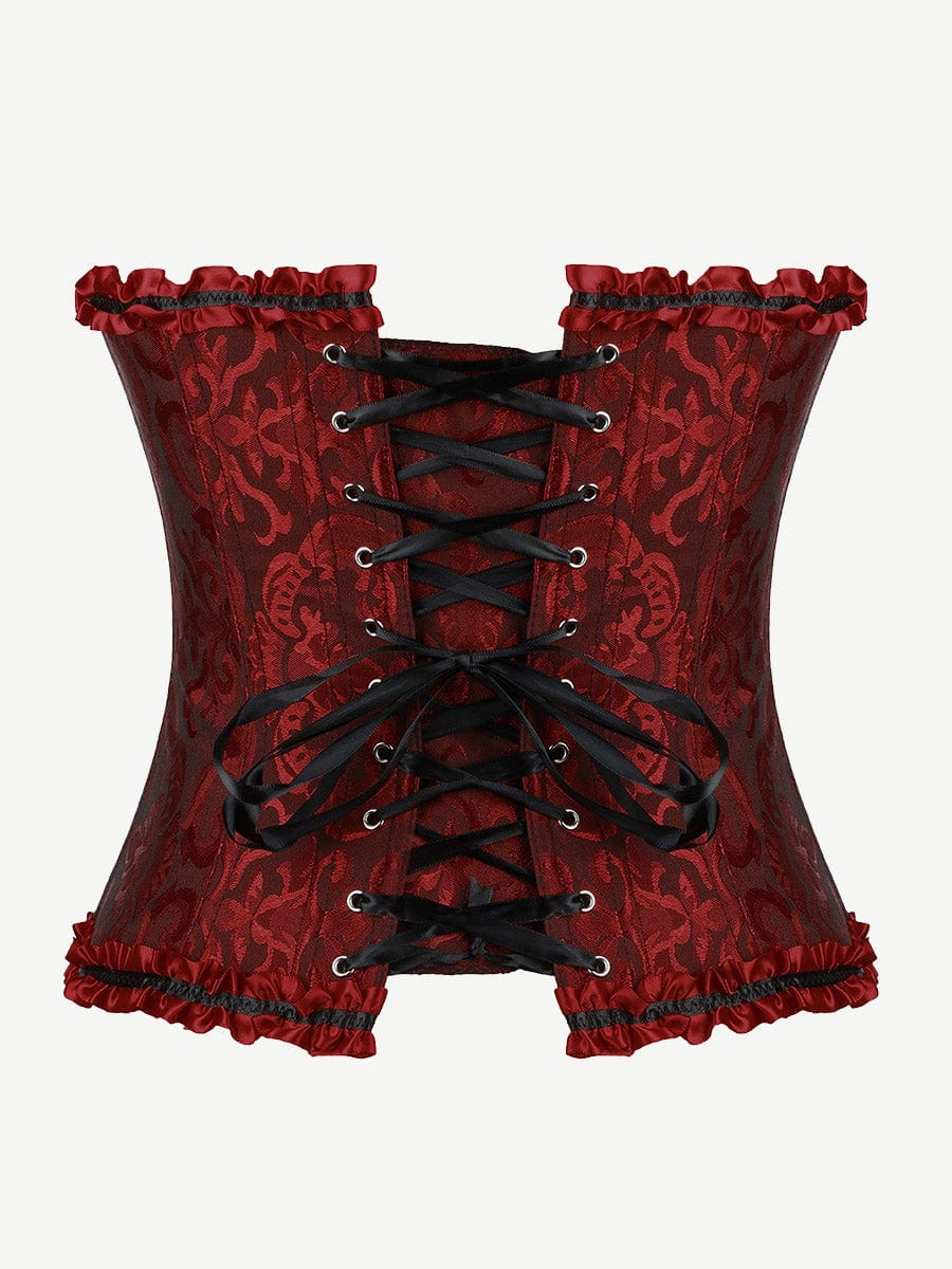 Curve Creator Stylish Lace Up Gothic Bustiers Corsets Satin Steel Boned Bodyshaper