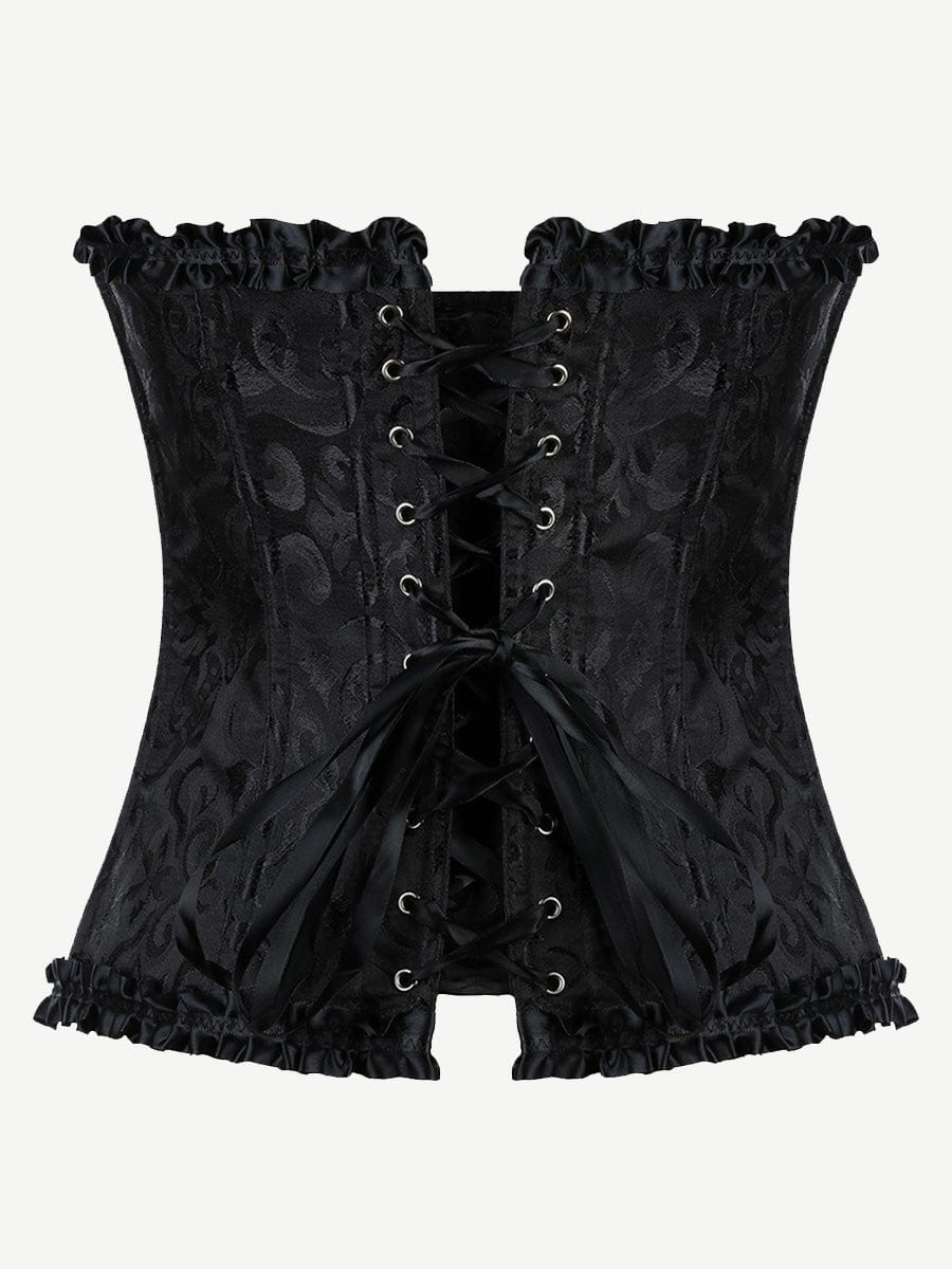 Curve Creator Stylish Lace Up Gothic Bustiers Corsets Satin Steel Boned Bodyshaper