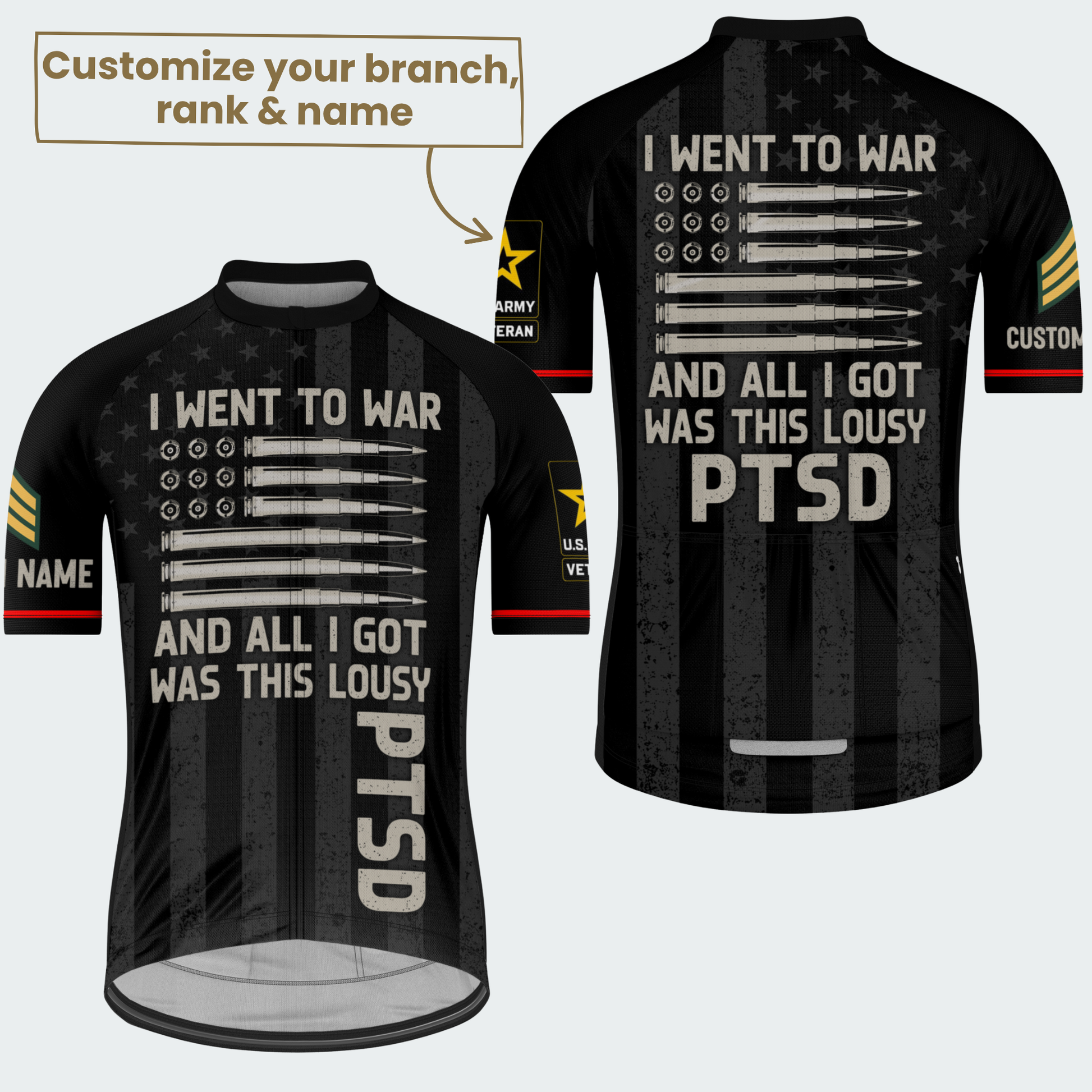 Men’s Personalized PTSD Veteran Cycling Jersey & Kit