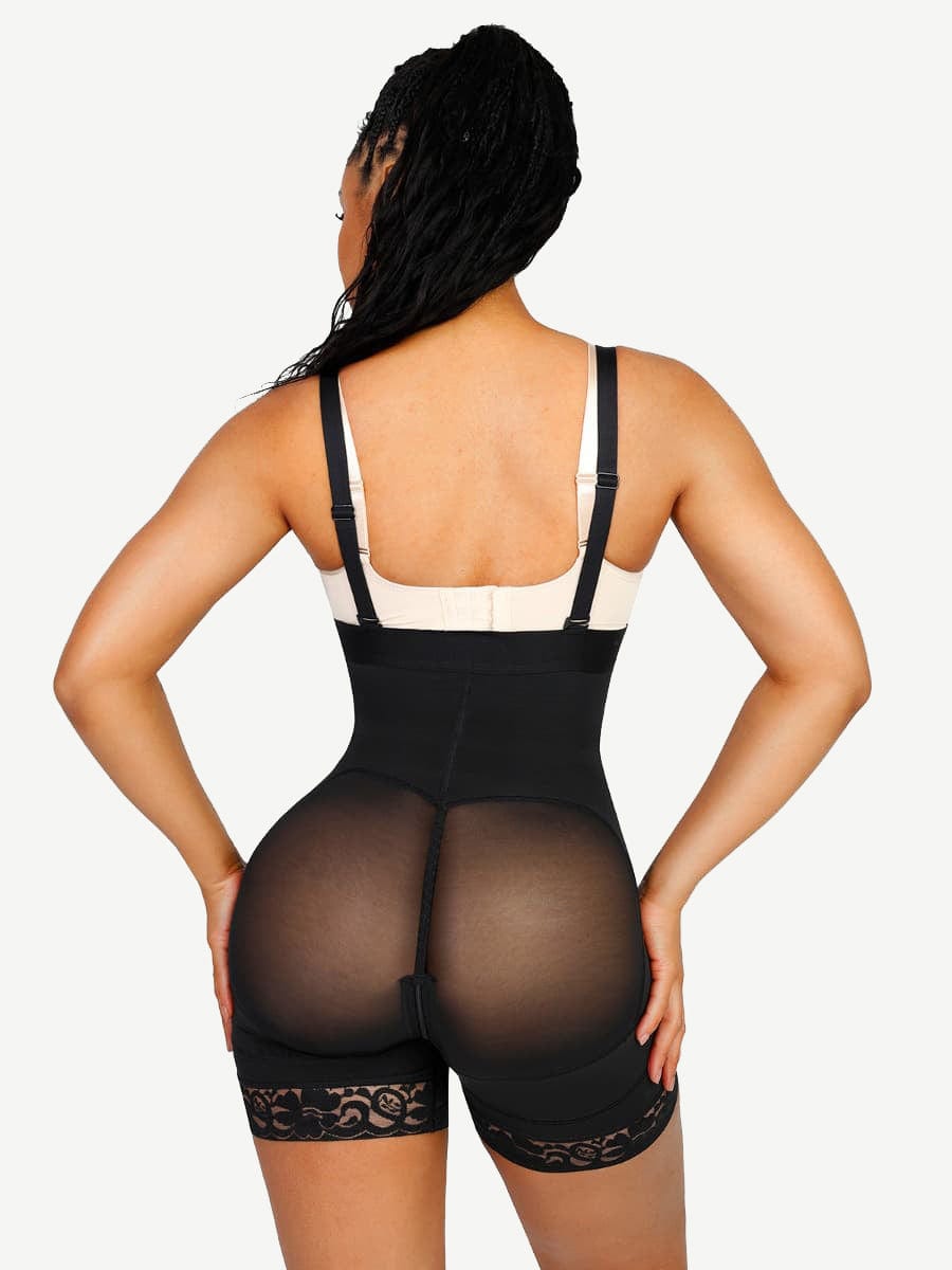 Sexy Lace Firm Compression Latex Buttocks Lifting Shapewear